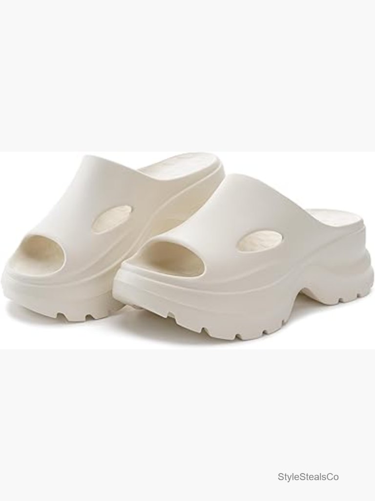 Platform Slides With 2.4 Inch Rise, Eva Material, Slip-On Style